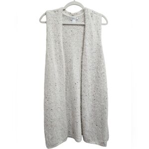 Christopher & Banks  Gold Flecked And Speckled Hooded Longline Vest Size XL
